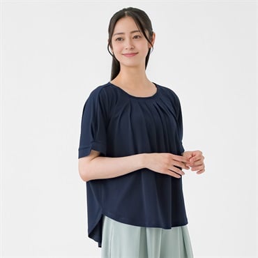 胸元タックドルマンスリーブ ブラウス レディス EMMA JAMES(エマジェイムス) 263EM332MH(コイアオ-M)
