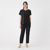 タックブラウス＋テーパードパンツ セットスーツ レディス ESPRITMUR(エスプリミュール) 263ES440MH(クロ-M)