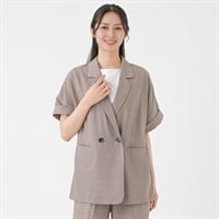 風通ルンセットアップ 半袖ダブルブレストジャケット レディス ESPRITMUR(エスプリミュール) 263ES001CT(Ａウスチャ-M)