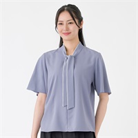 配色パイピング 半袖ボウタイブラウス レディス ESPRITMUR(エスプリミュール) 263ES004CT(アオ-M)