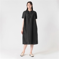 衿元ギャザーリボン付Aラインワンピース 接触冷感素材 レディス EMMA