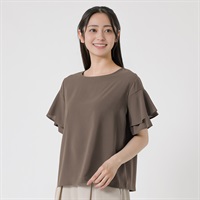 袖2段フレアーブラウス レディス EMMA JAMES(エマジェイムス) 263EM324HT(コイチャ-M)