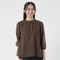 幾何柄プリント ニット裏地付きシフォンブラウス レディス ESPRITMUR(エスプリミュール) 263ES501CT(Ａコイチャ-M)