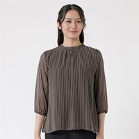 ストライプ柄プリント ニット裏地付きシフォンブラウス レディス ESPRITMUR(エスプリミュール) 263ES502CT(Ａコイチャ-M)