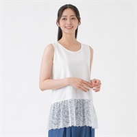 EMMA JAMES(エマジェイムス) 裾レース タンクトップ レディス 263EMJ062CT(シロ-M)