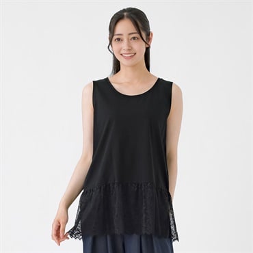 EMMA JAMES(エマジェイムス) 裾レース タンクトップ レディス 263EMJ062CT(クロ-M)