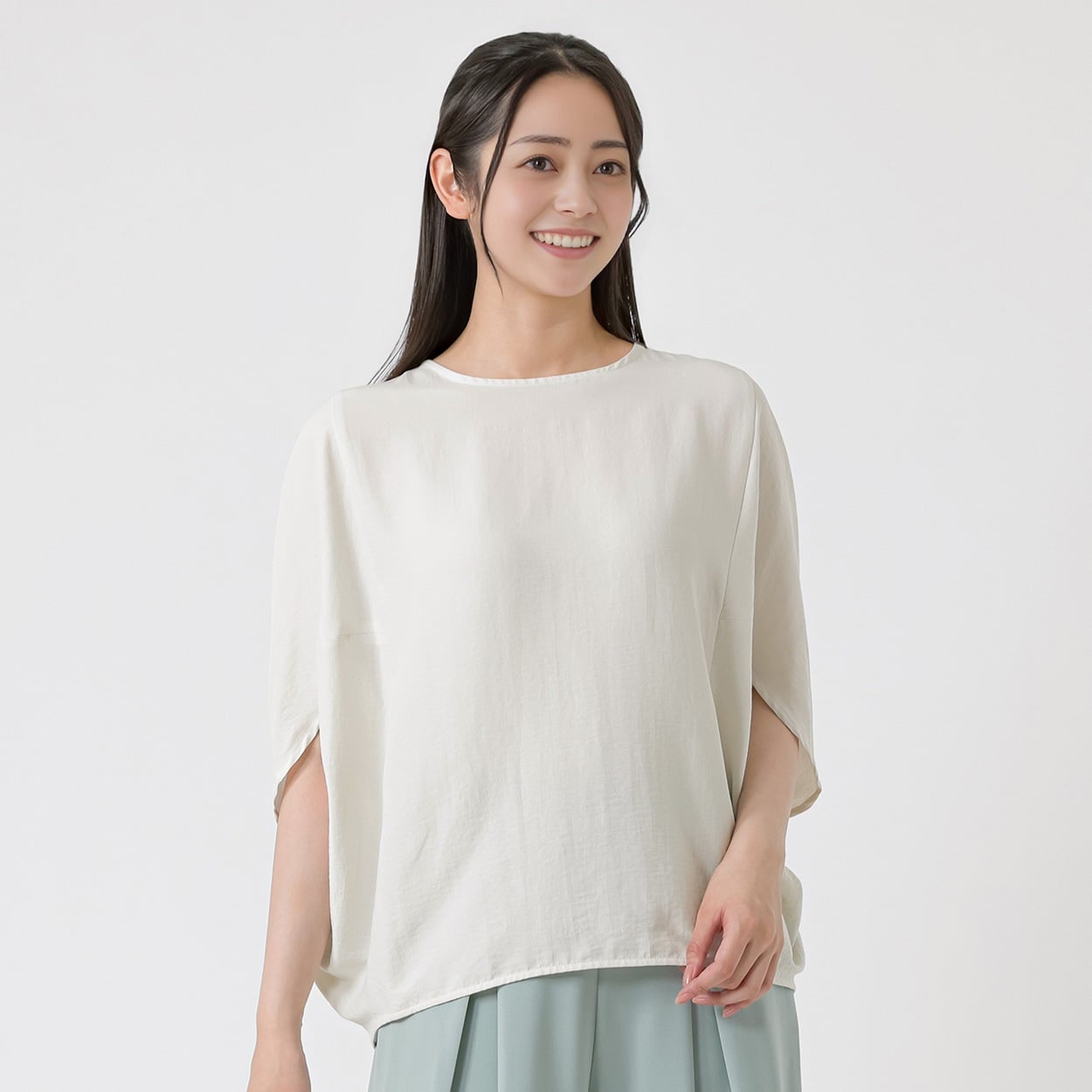 5分袖デザインドルマン ブブラウス レディス EMMA JAMES(エマジェイムス) 263EM1089FM(キナリ-L)