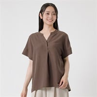 5分袖 Vネックバンドカラープルオーバー レディス EMMA JAMES(エマジェイムス) 263EM1090FM(コイチャ-M)