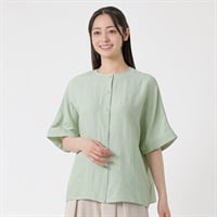 5分袖 バックシャーリングブラウス レディス EMMA JAMES(エマジェイムス) 263EM1092FM(ミドリ-M)