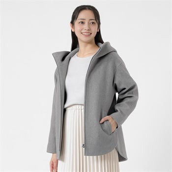 ジップフードショート丈コート レディス Purelast(ピュアラスト) 267PL804SW(Ａウスクロ-M)