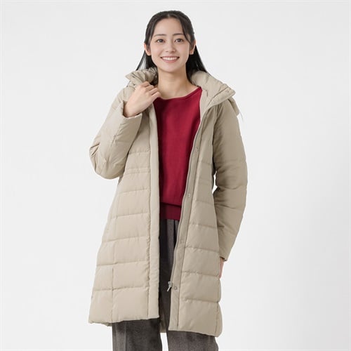 グリーンダウンコート フード付ロング丈 レディス Purelast(ピュアラスト) 267PL801SW