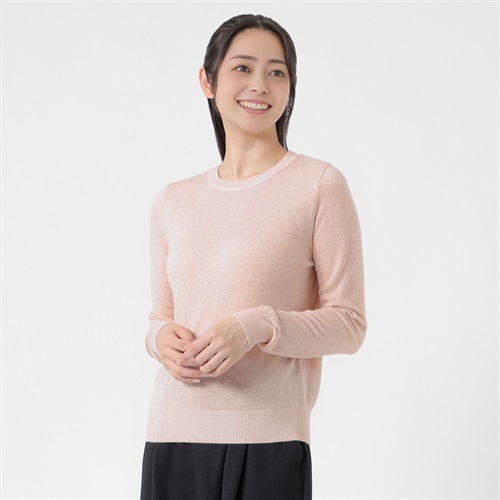 ラメ入りラウンドネック ニットプルオーバー レディス EMMA JAMES(エマジェイムス) 267EM1078FM