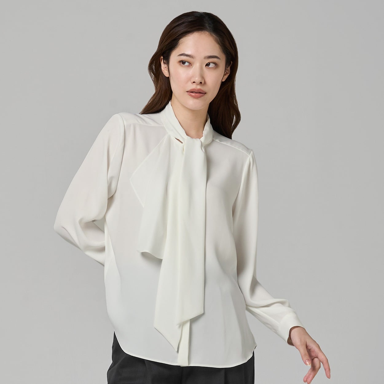 ESPRITMUR×ATSURO TAYAMA ドレープラッフルボウタイブラウス レディス ESPRITMUR(エスプリミュール) 265ES491CT(シロ-M)