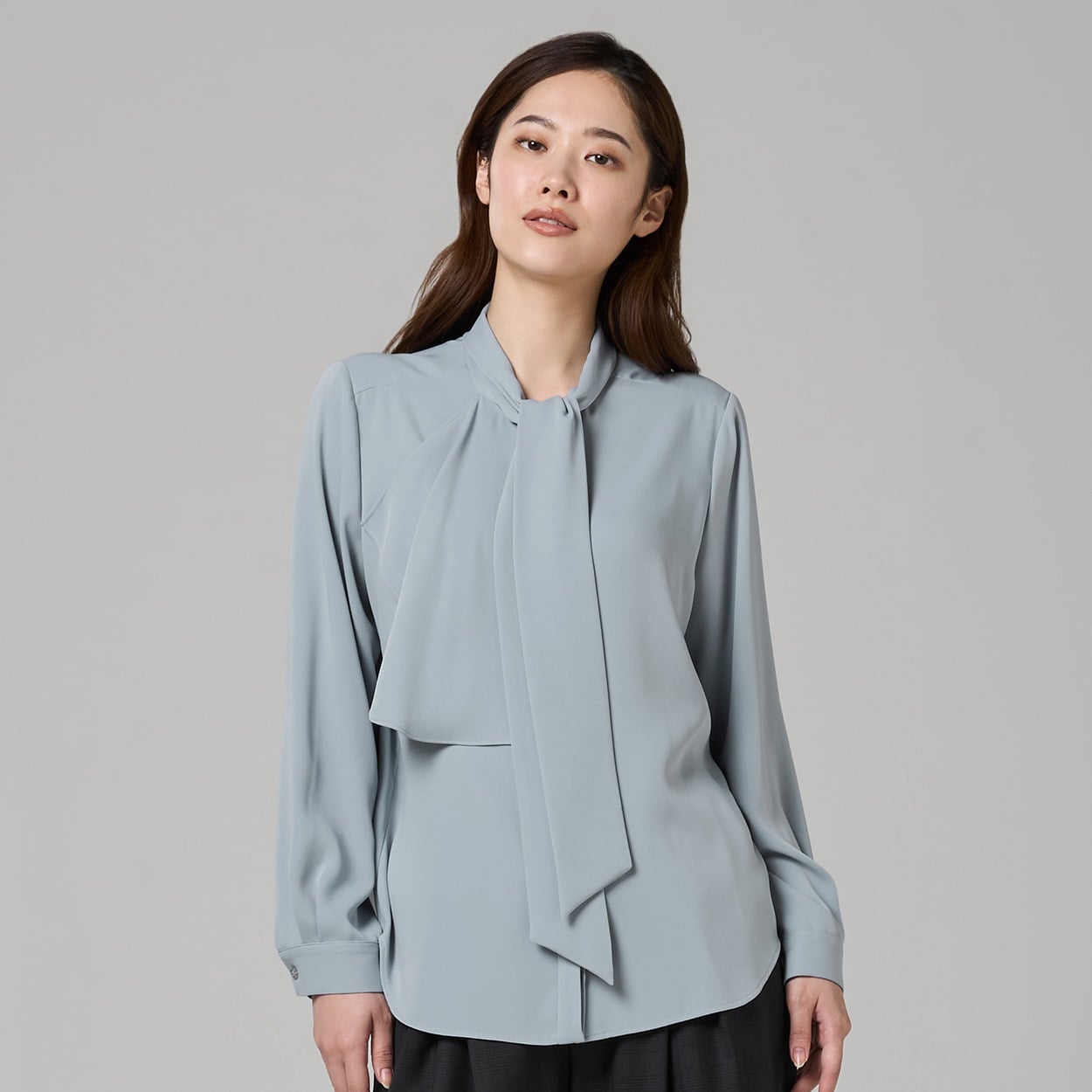 ESPRITMUR×ATSURO TAYAMA ドレープラッフルボウタイブラウス レディス ESPRITMUR(エスプリミュール) 265ES491CT(ウスアオ-M)