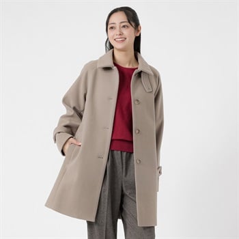 ステンカラー ミドル丈コート レディス Purelast(ピュアラスト) 267PL829MH(ウスチャ-M)