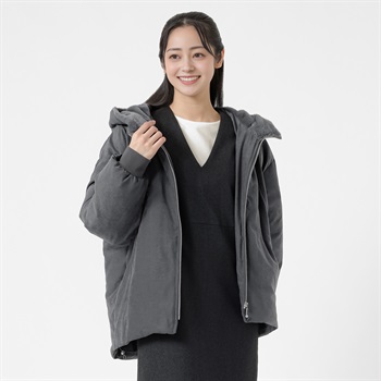 サーモプラス ピーチ起毛中綿ボアコート レディス Purelast(ピュアラスト) 267PL525CT(クロ-M)