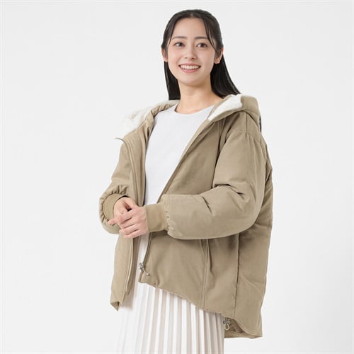 サーモプラス ピーチ起毛中綿ボアコート レディス Purelast(ピュアラスト) 267PL525CT