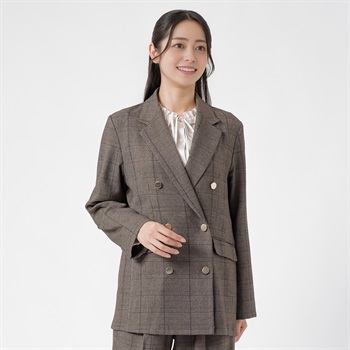 EMMA JAMES(エマジェイムス) チェック柄 ダブルブレストジャケット レディス 267EMJ069CT(チャ-M)