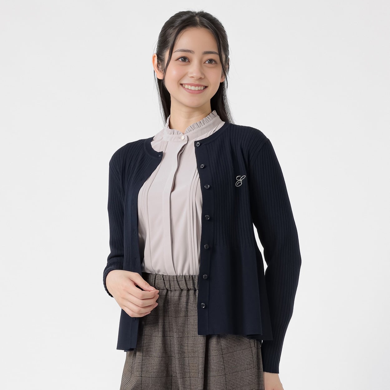 ペプラムシルエット カーディガン レディス EMMA JAMES(エマジェイムス) 267EM816TH(コイアオ-XL)