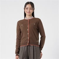 配色クルーネック カーディガン レディス EMMA JAMES(エマジェイムス) 267EM817TH(チャ-M)