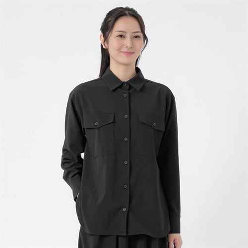 ESPRITMUR×オンワード樫山 ドライストレッチ Wポケットシャツ レディス ESPRITMUR(エスプリミュール) 267ES001OK(クロ-M)
