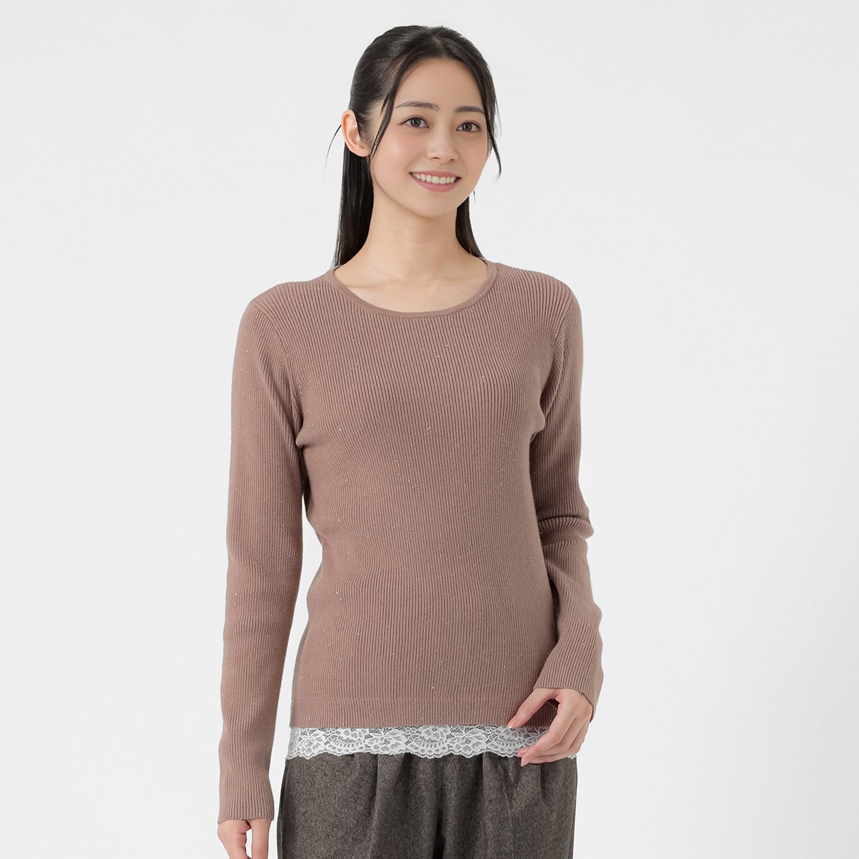 EMMA JAMES(エマジェイムス) レースコンビ ラメニットプルオーバー レディス 267EMJ081CT(チャ-M)