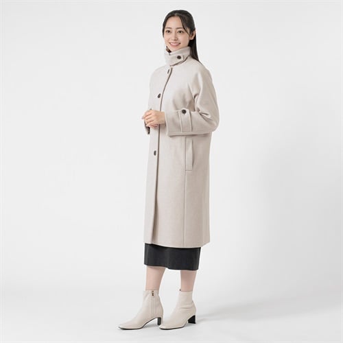 NEO AirWOOLISH ステン・スタンド２WAYカラー コート レディス Purelast(ピュアラスト) 267PL059KF(アイボリー-M)