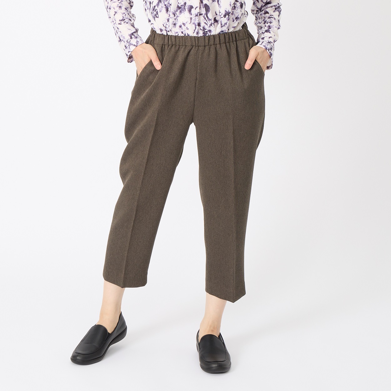 パンツ 55丈はっ水深ばきパンツ タンブル乾燥対応可 レディス 着楽美(コイチャ-XL)