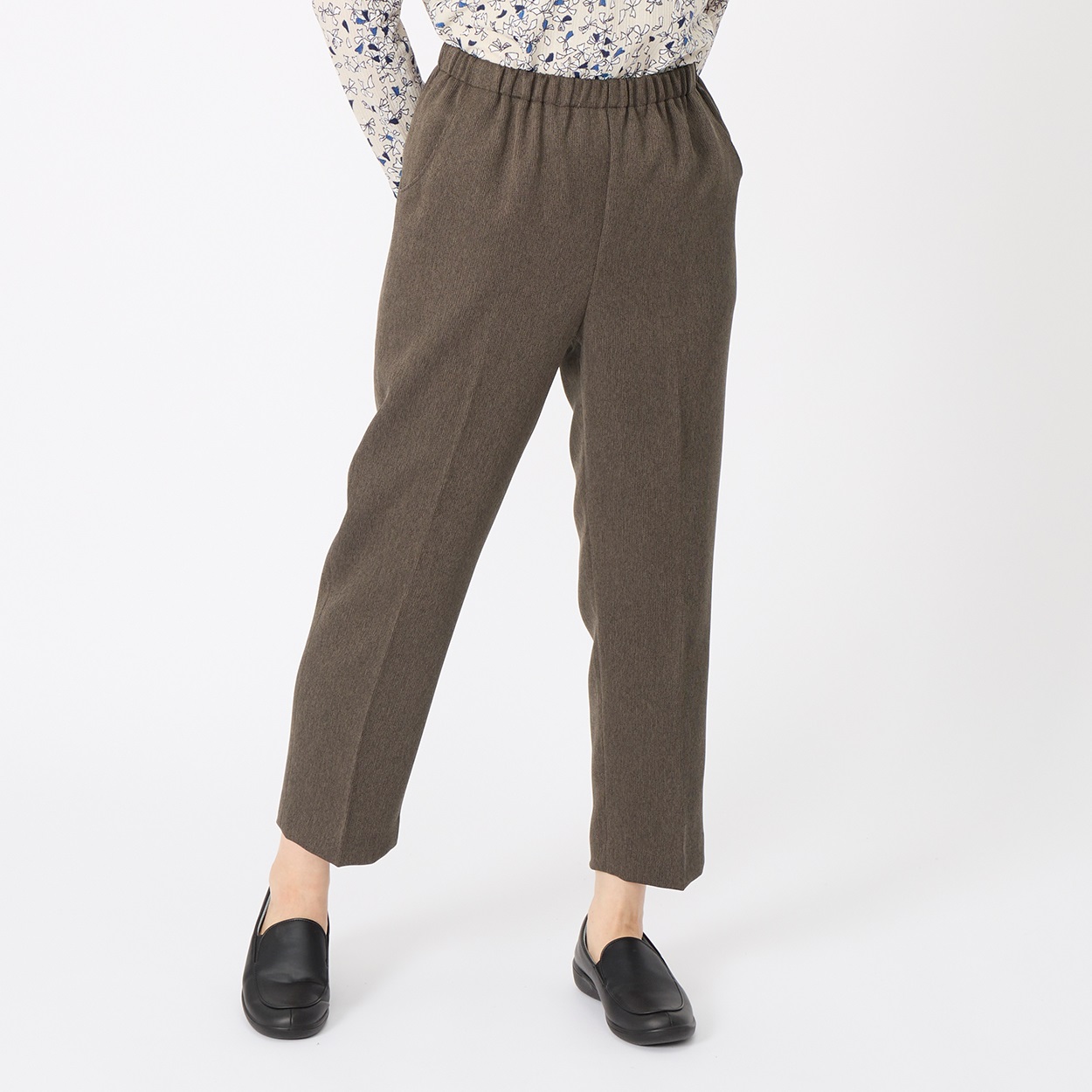 パンツ 60丈はっ水深ばきパンツ タンブル乾燥対応可 レディス 着楽美(コイチャ-2XL)