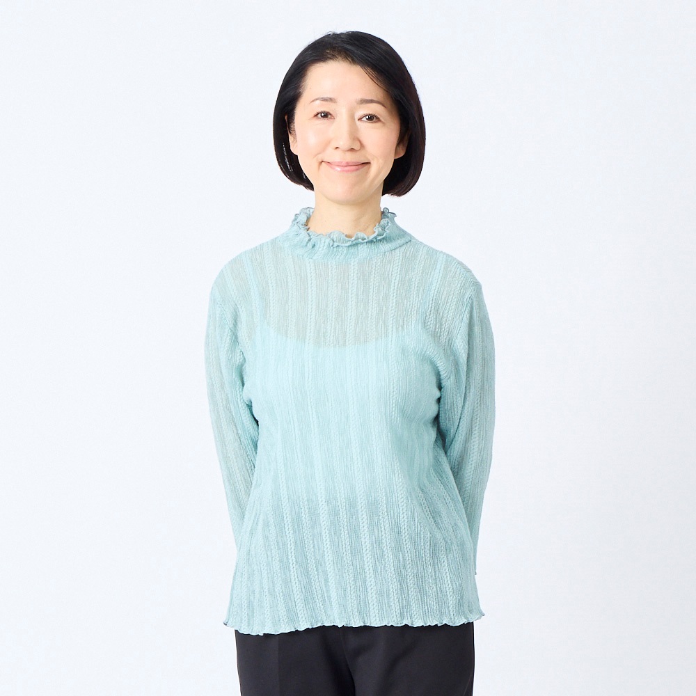 カットソー 富山素材 リヨセル楊柳ストライプ柄 レディス 着楽美