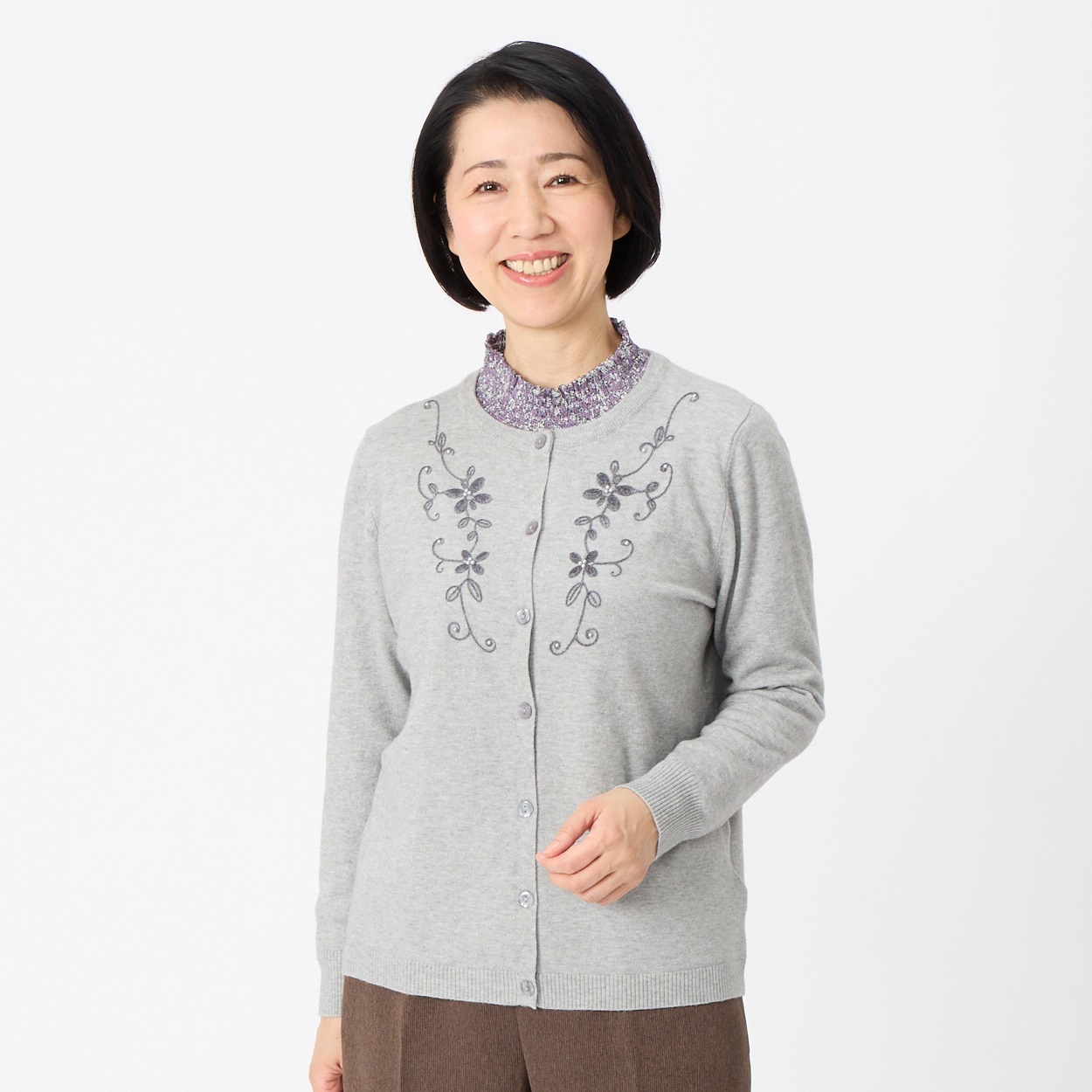 ま*よ様 L'AUBE カーディガン カーディガン モール刺繡いり レディス 着楽美（きらび） | イオン