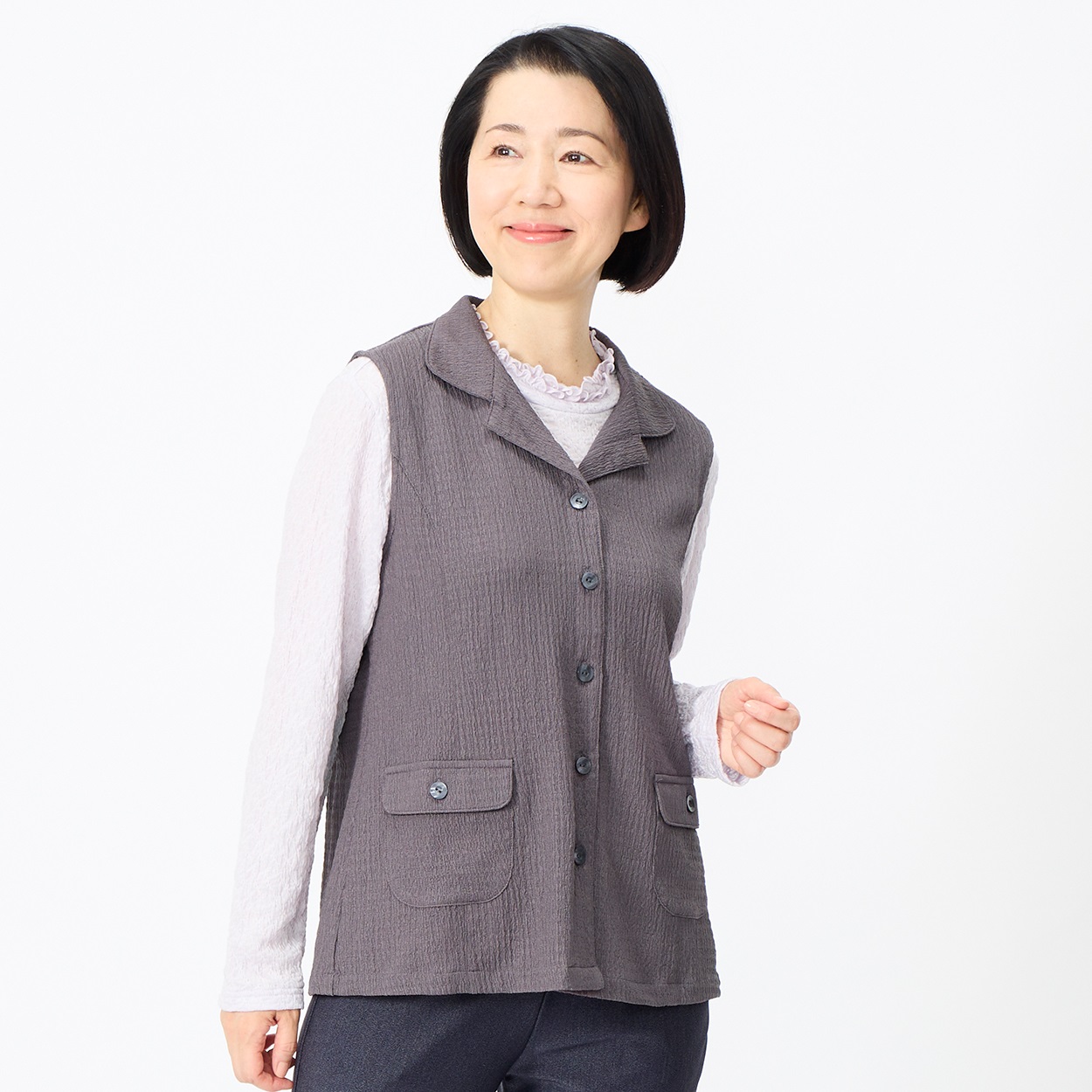 ベスト ワッシャーストレッチ レディス 着楽美(きらび) | イオン