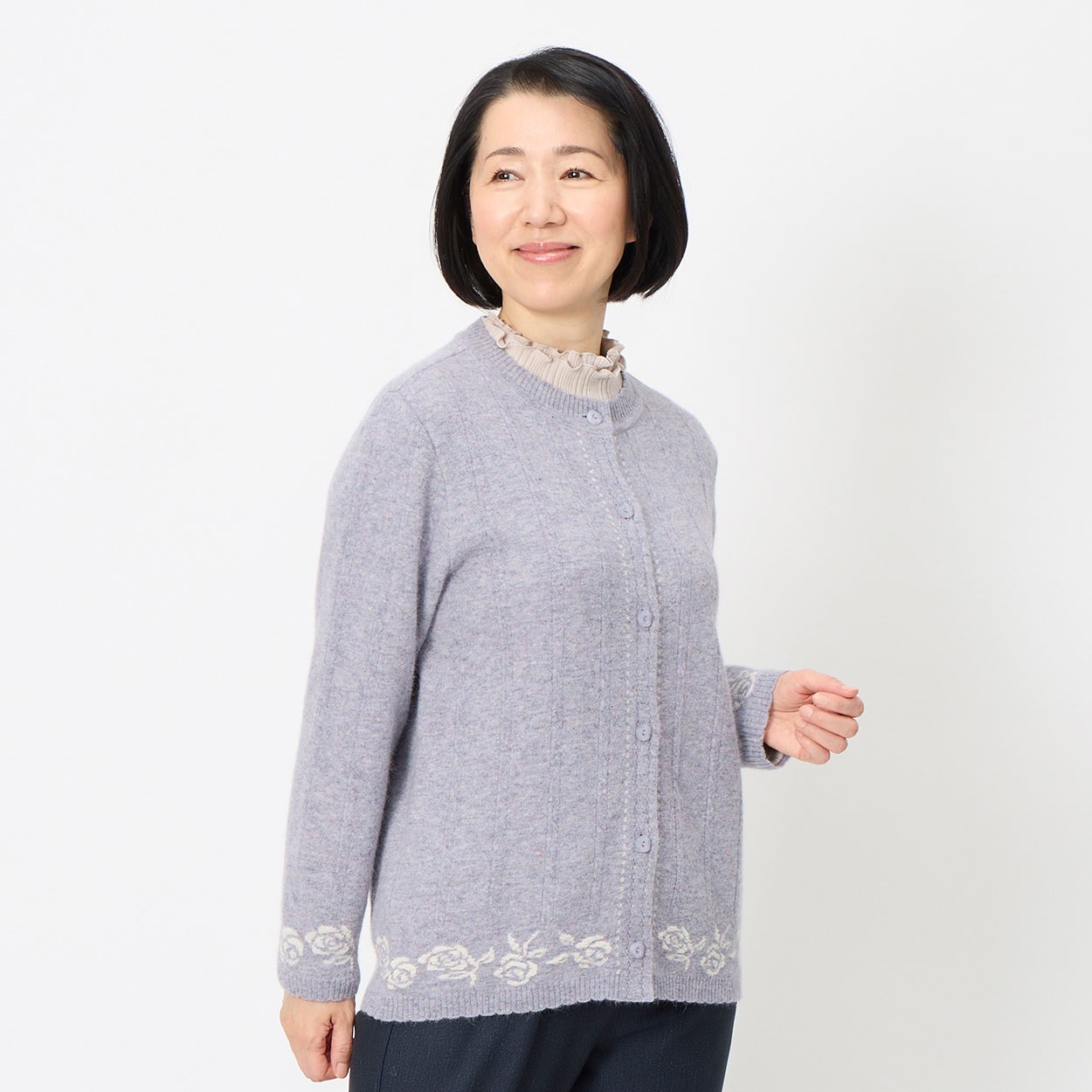 美品 OLEANA アルハンブラ 総柄 ニットカーディガン 青海波柄カーディガン カーディガン メンズ 送料無料・再販。メール便