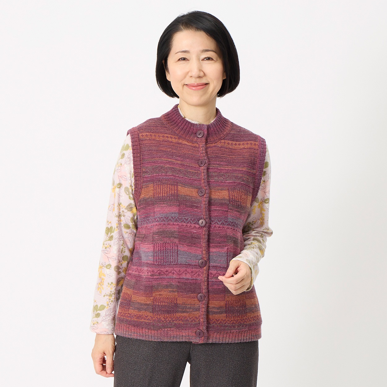 トップバリュ(TOPVALU) 裏ボア付きニットベスト レディス TV1102B0895