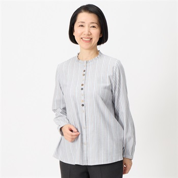 長袖起毛多釦ブラウス レディス 着楽美(きらび) FU-5917 | イオン