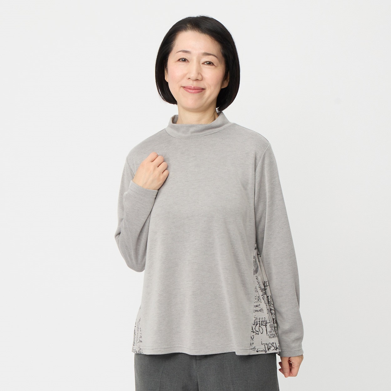 チュニック サイドマチ付き幾何柄 レディス 着楽美(きらび) MI-72015