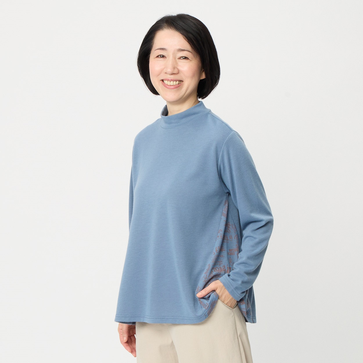 チュニック サイドマチ付き幾何柄 レディス 着楽美(きらび) MI-72015