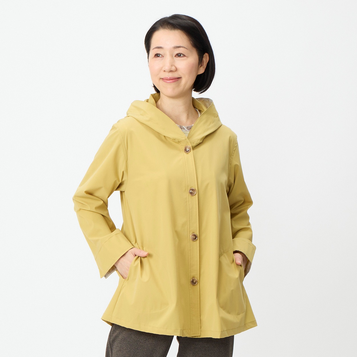 フード付きジャケット ストレッチ素材 レディス 着楽美(きらび) JE