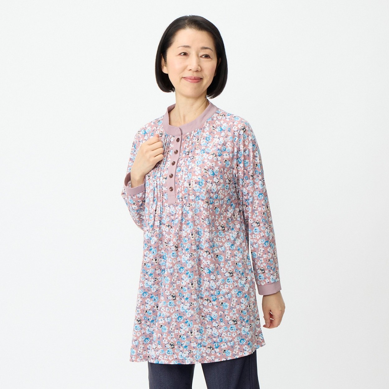 チュニック 小花柄 レディス 着楽美(きらび) JE-261848B | イオン
