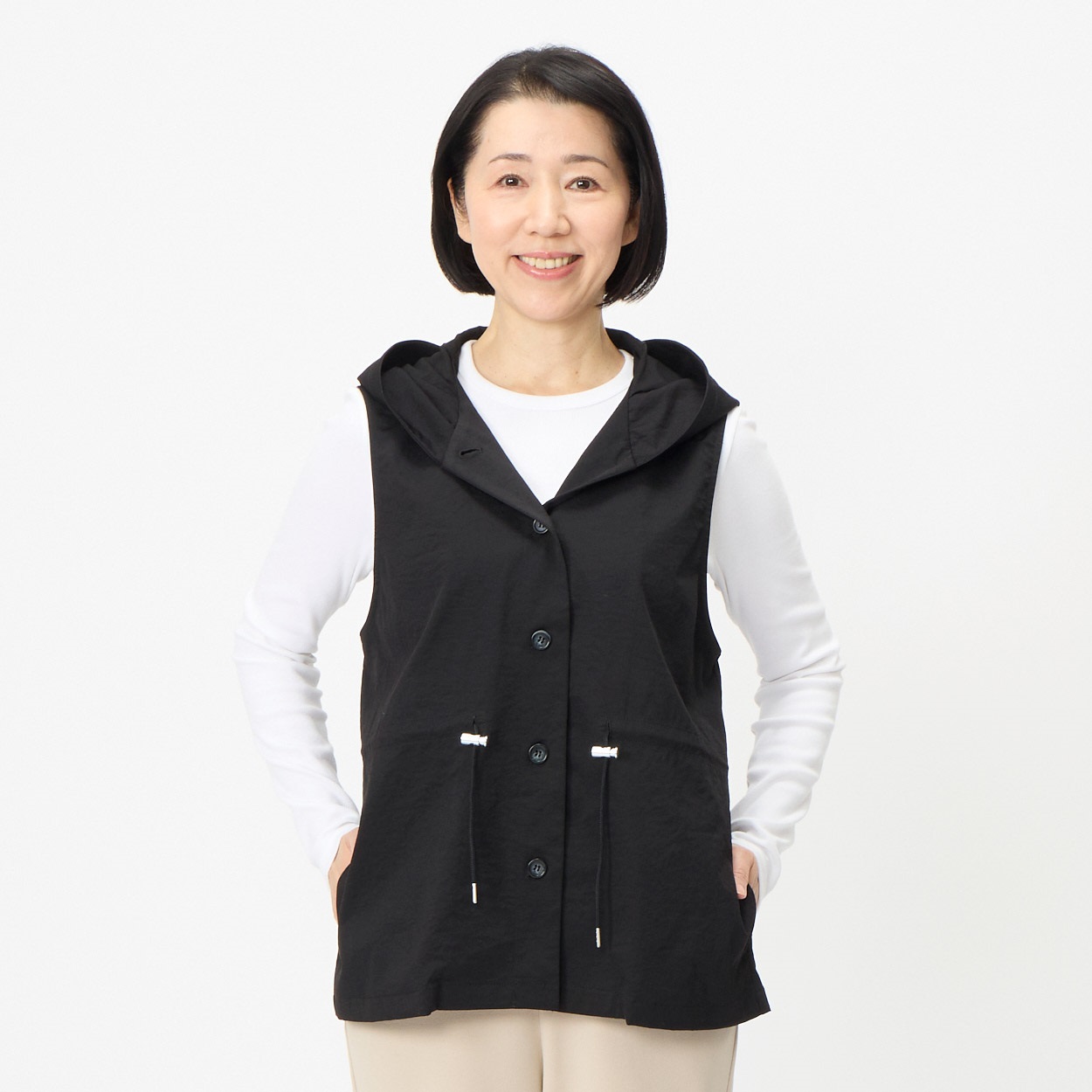 フーディベスト レディス 着楽美(きらび) CPN-308077AB(クロ-L)