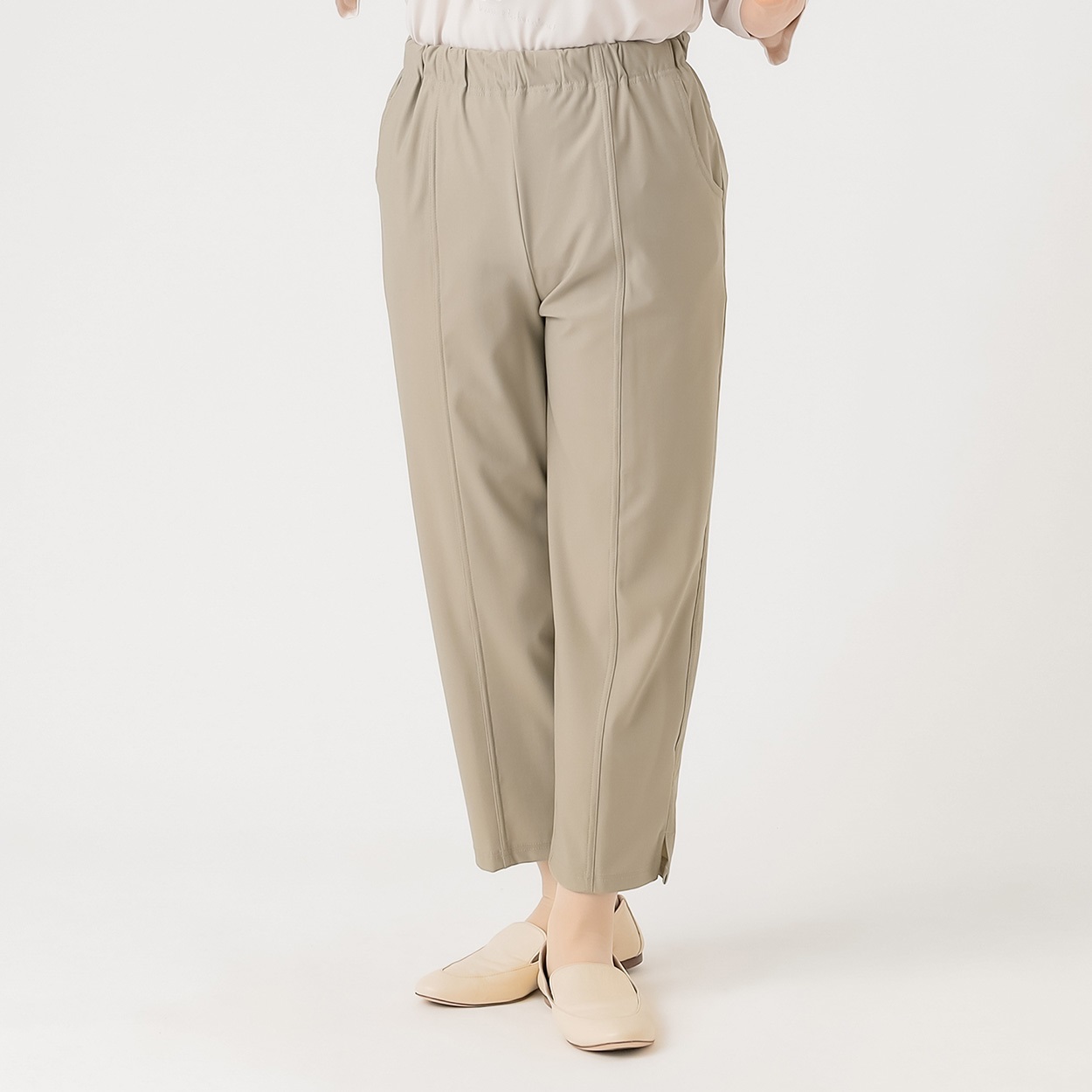 パンツ 55丈 涼感めちゃらく無地 レディス 着楽美(きらび) KO6S70440-04E(ウスグレー-LL)