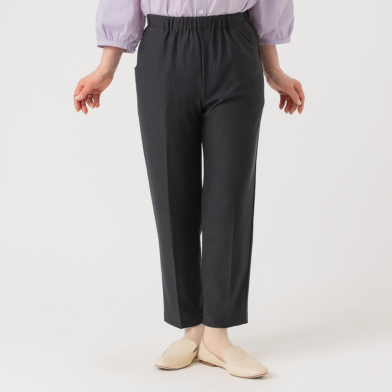 パンツ 60丈 風通す裏メッシュ レディス 着楽美(きらび) KO6S74445-04E(クロ-M)