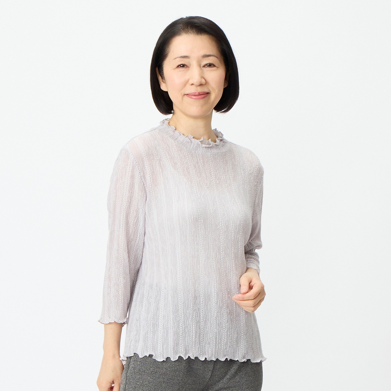 日本製カットソー 無地7分袖 レディス 着楽美(きらび) CPN-679778AB 