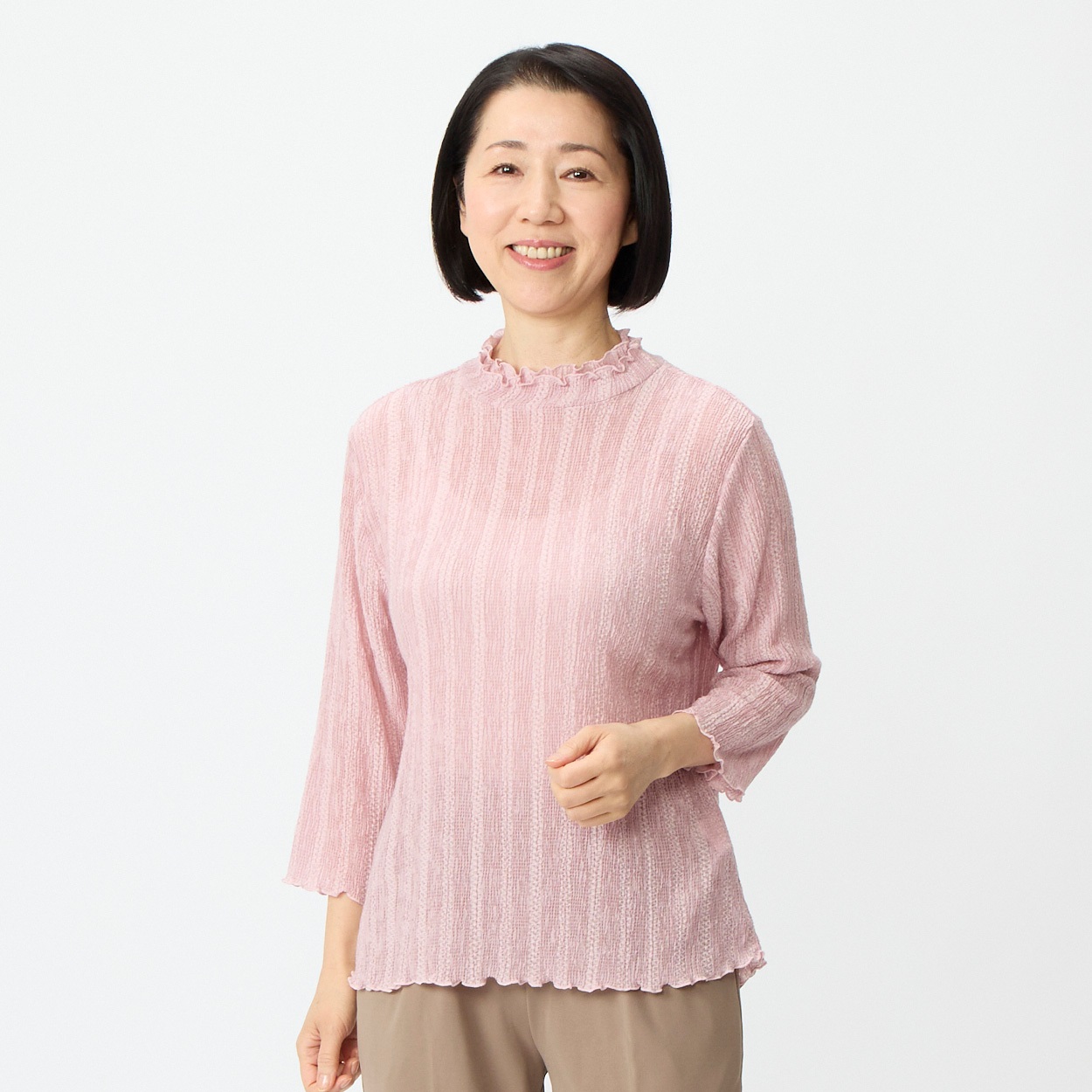 日本製カットソー 無地7分袖 レディス 着楽美(きらび) CPN-679778AB 