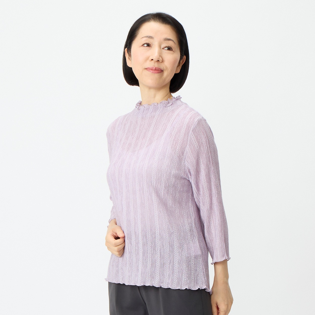 日本製カットソー 無地7分袖 レディス 着楽美(きらび) CPN-679778AB 