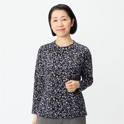 カットソー 小花柄 長袖 レディス 着楽美(きらび) AP-6366849 | イオン