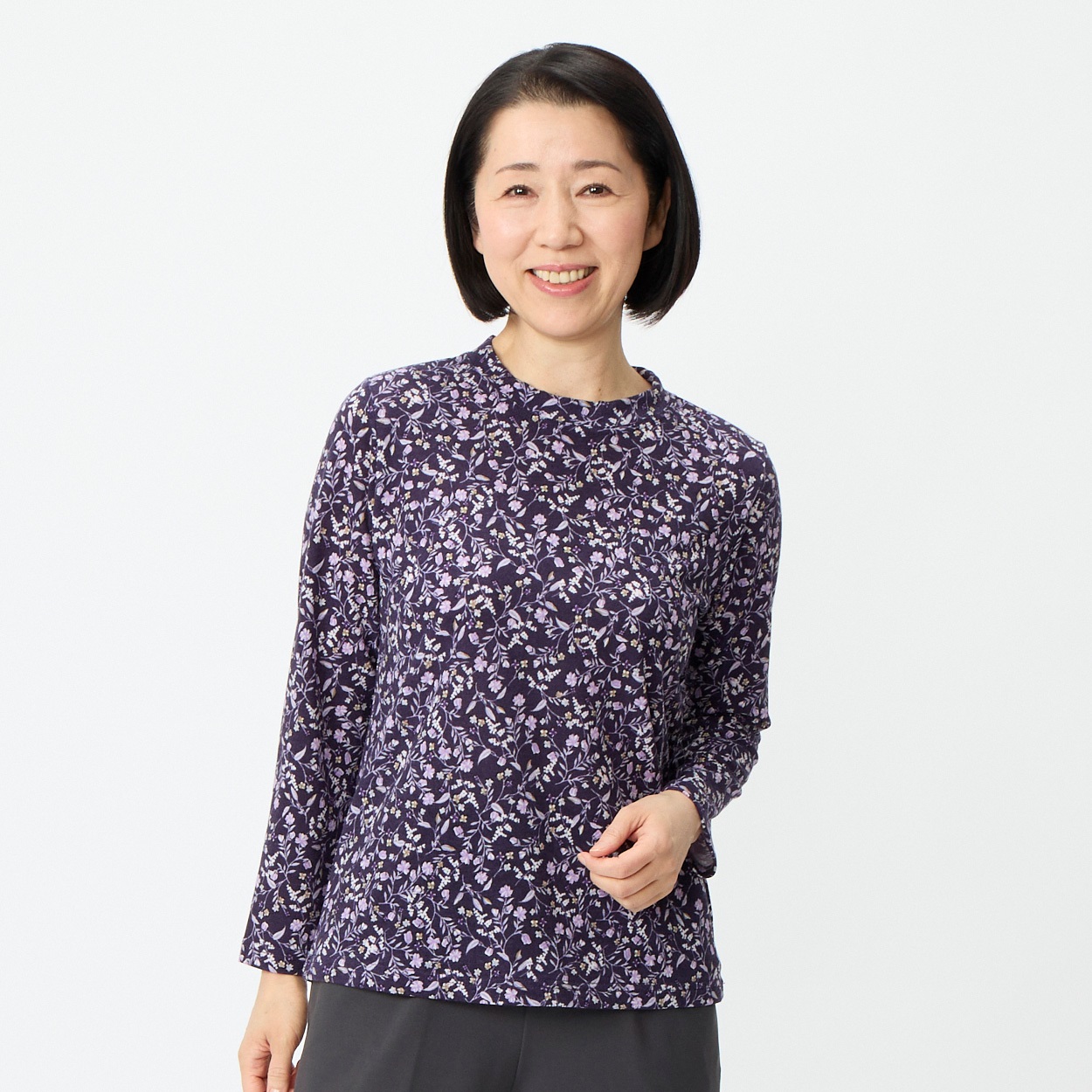 カットソー 小花柄 長袖 レディス 着楽美(きらび) AP-6366849 | イオン