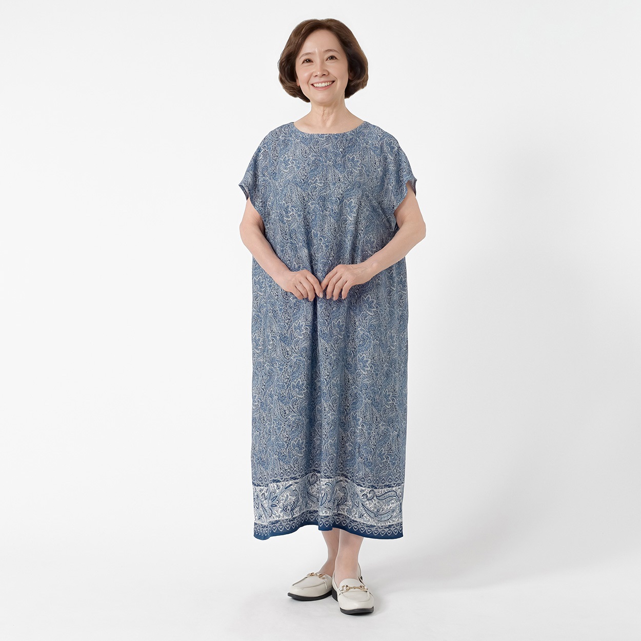 【限定1名様】 fabricジャンクジャーナル　おすそ分け素材入り　ふわふわ♪ 涼やかワンピース フレンチ袖 レディス 着楽美(きらび) FU-5991