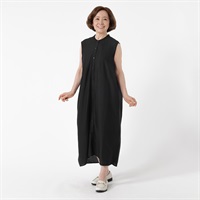 涼やかワンピース 前開きノースリーブ レディス 着楽美(きらび) FU-5992(クロ-S)