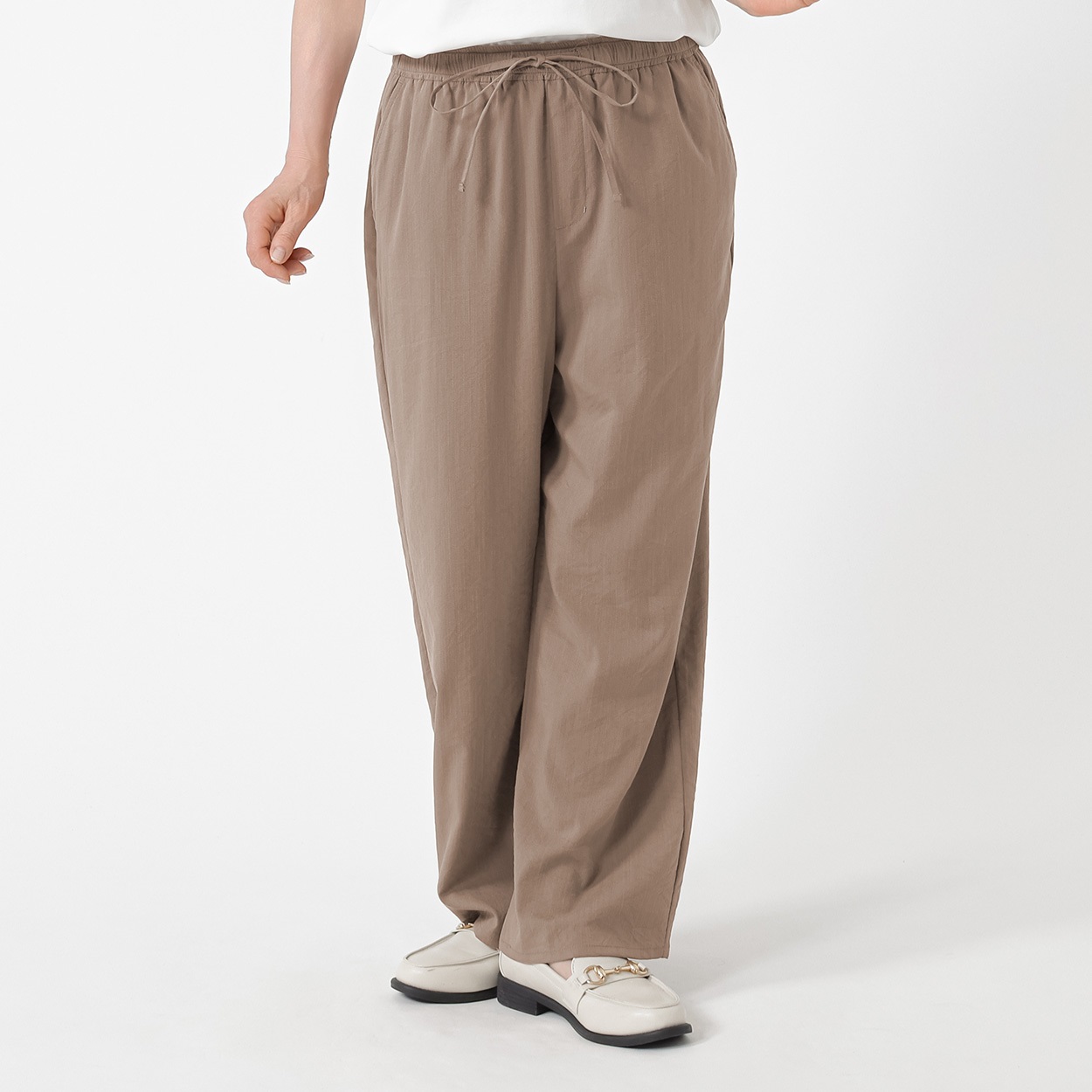 パンツ セミワイド   レディス 着楽美(きらび) CPN-308083AB(チャ-XL)